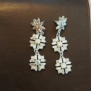 Aurora borealis rhinestone dangle earrings